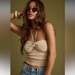 12th Tribe Cherished gold Halter Top